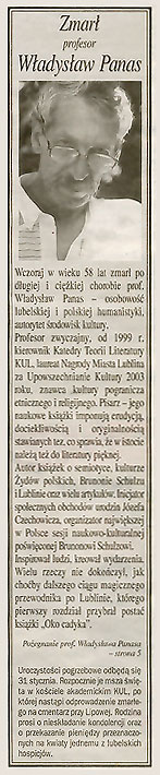  Władysław Panas nie żyje   Gazeta Wyborcza Lublin 